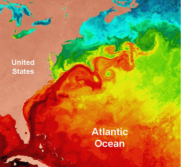Gulf Stream sea surface tem  NOAA